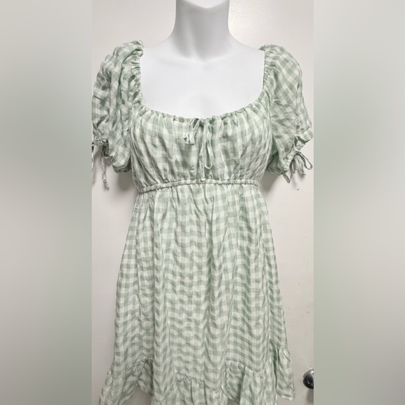 Green Gingham Dress size M - Picture 3 of 10